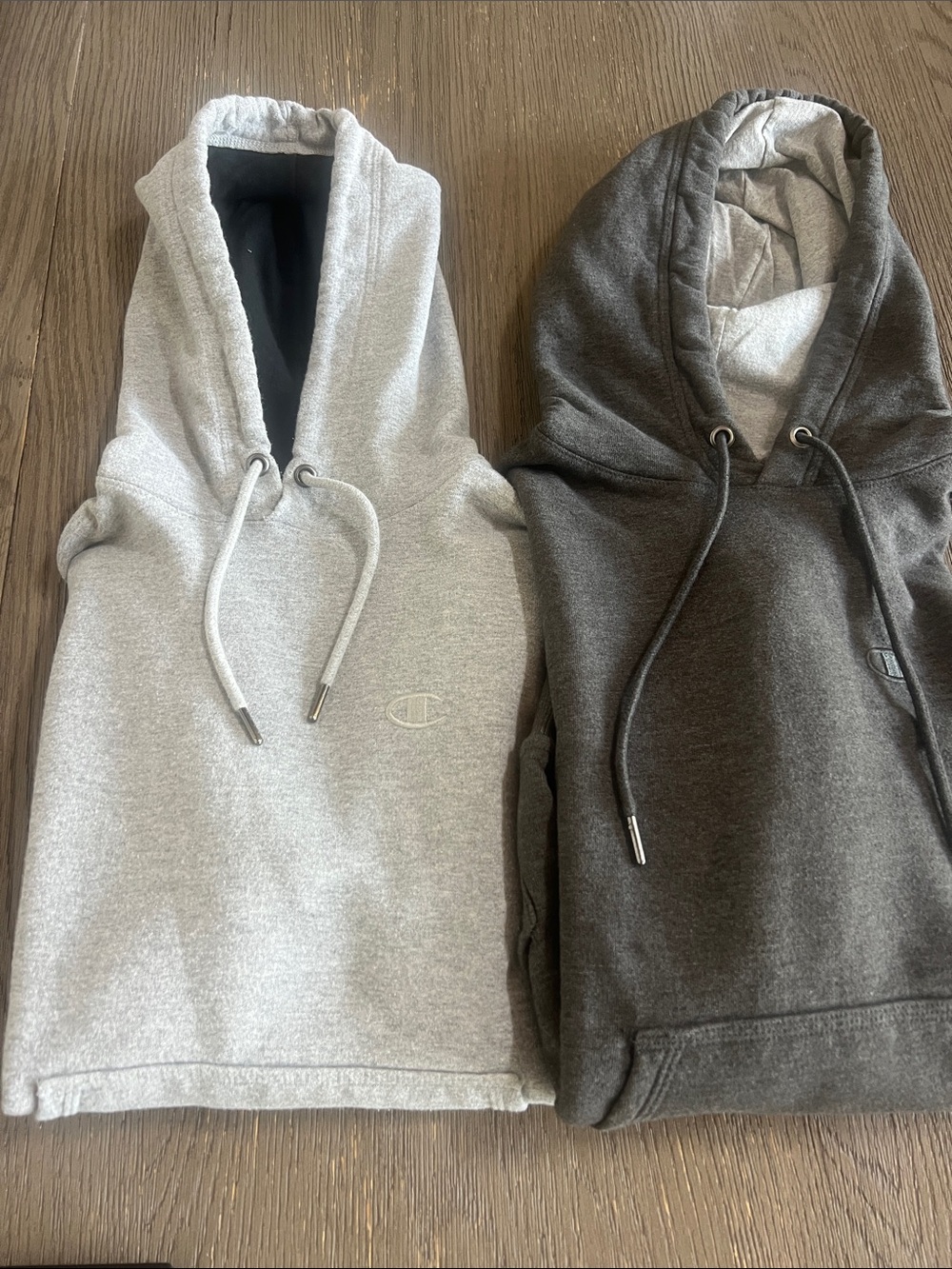 2 Champion Men’s Hoodies - Light Gray & Charcoal